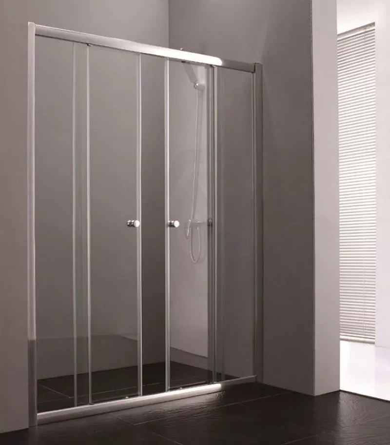 Horizontal Chrome Semi-Frameless Wall To Wall Shower Screen Double Sliding Doors 5 Horizontal Chrome Semi-Frameless Wall To Wall Shower Screen Double Sliding Doors - Image 3