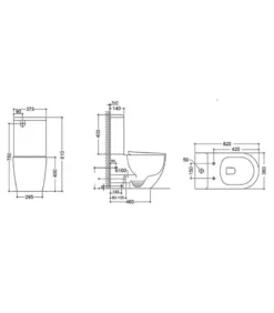 Inspire Cosenza Rimless Wall Faced Toilet – Gloss White -Renovation Cosenza ICTSPK S