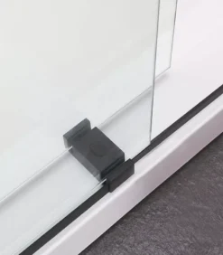 Matt Black By-Passing Doors Frameless Wall To Wall Shower Screen -Renovation DS03 BK bottom