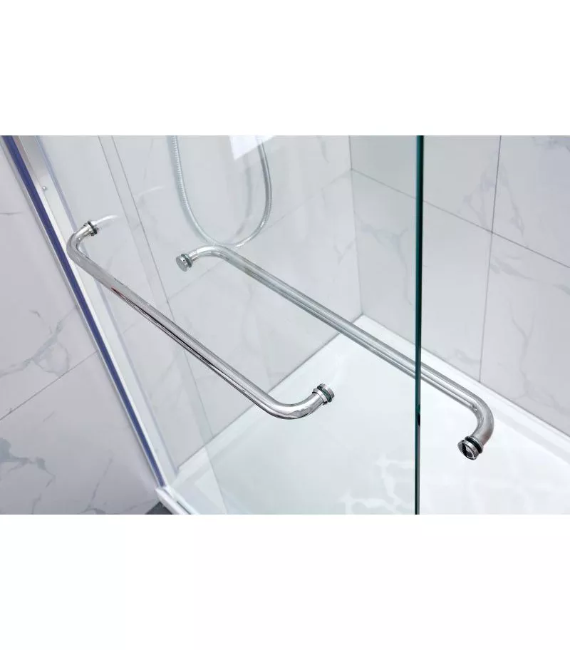 Chrome By-Passing Doors Frameless Wall To Wall Shower Screen 6 Chrome By-Passing Doors Frameless Wall To Wall Shower Screen - Image 4