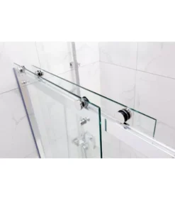 Chrome By-Passing Doors Frameless Wall To Wall Shower Screen 11 Chrome By-Passing Doors Frameless Wall To Wall Shower Screen -Renovation DS03CHW2W 3