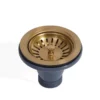Poseidon Brushed Gold Stainless Steel Basket Waste For Fireclay Sinks -Renovation FCSW BG
