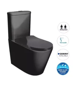Inspire Feanza Tornado Wall Faced Toilet – Matt Black