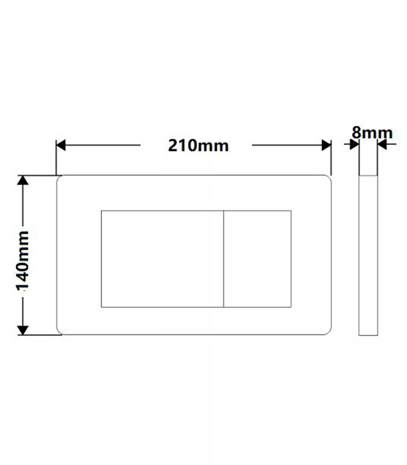 Square Black Toilet Push Button G3005008B 4 Square Black Toilet Push Button G3005008B - Image 2