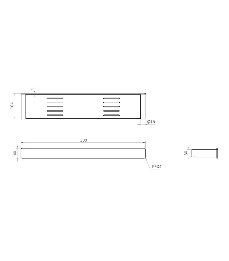 Gabe Matt Black Bathroom Shelf 500mm 4 Gabe Matt Black Bathroom Shelf 500mm - Image 2