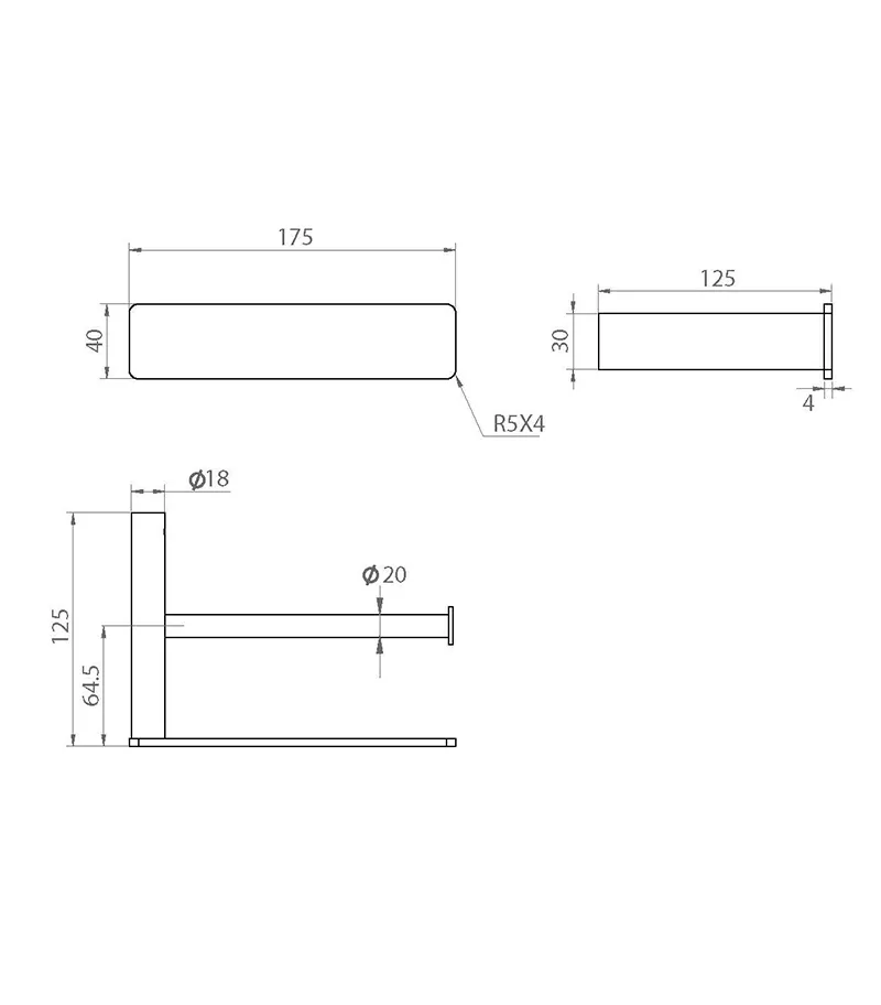 Gabe Brushed Nickel Toilet Roll Holder 4 Gabe Brushed Nickel Toilet Roll Holder - Image 2