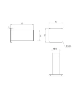 Gabe Matt Black Robe Hook -Renovation GR1706 2