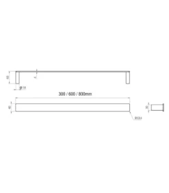 Gabe Single Towel Rail – Brushed Gold -Renovation GR17S Line 3