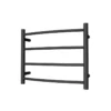Roma Round & Curved Heated Towel Rack 4 Bars – Matt Black -Renovation HR4 MB