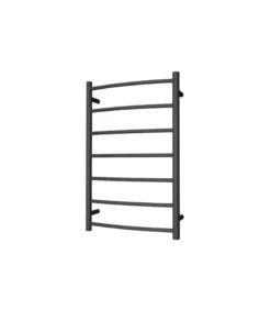 Roma Round & Curved Heated Towel Rack 7 Bars – Matt Black