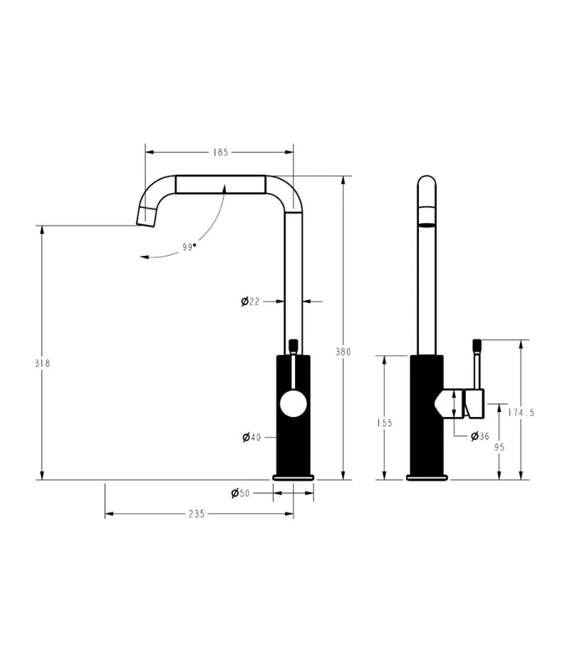 IKON Linie Sink Mixer – Brushed Gold 4 IKON Linie Sink Mixer – Brushed Gold - Image 2