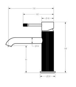 IKON Linie Short Basin Mixer – Gunmetal -Renovation HYB585 201 S
