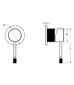 IKON Linie Wall Mixer – Matt Black -Renovation HYB585 303 S 1