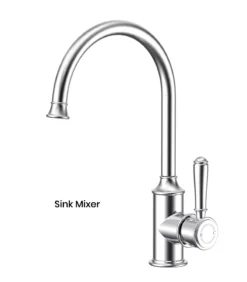 IKON Clasico Chrome Solid Handle Gooseneck Sink Mixer