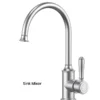 IKON Clasico Brushed Nickel Solid Handle Gooseneck Sink Mixer -Renovation HYB868 101BN