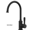 IKON Clasico Matt Black Solid Handle Gooseneck Sink Mixer 2 IKON Clasico Matt Black Solid Handle Gooseneck Sink Mixer -Renovation HYB868 101MB