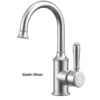 IKON Clasico Brushed Nickel Solid Handle Gooseneck Basin Mixer