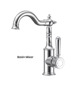 IKON Clasico Chrome Solid Handle Basin Mixer