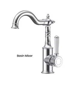 IKON Clasico Chrome Ceramic Handle Basin Mixer