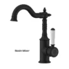 IKON Clasico Matt Black Ceramic Handle Basin Mixer -Renovation HYB868 202A MB 1