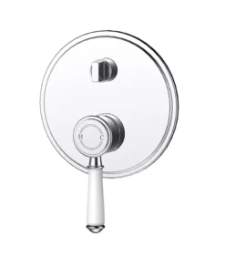 IKON Clasico Chrome Ceramic Handle Wall Mixer With Diverter