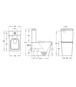 Poseidon Reno 003 Wall Faced Toilet – Gloss White -Renovation KDK003 specification 1
