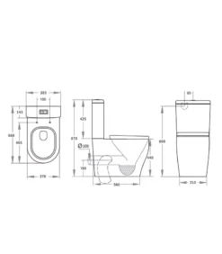 Poseidon Reno 028 Rimless & Tornado Wall Faced Toilet – Gloss White -Renovation KDK028 spec
