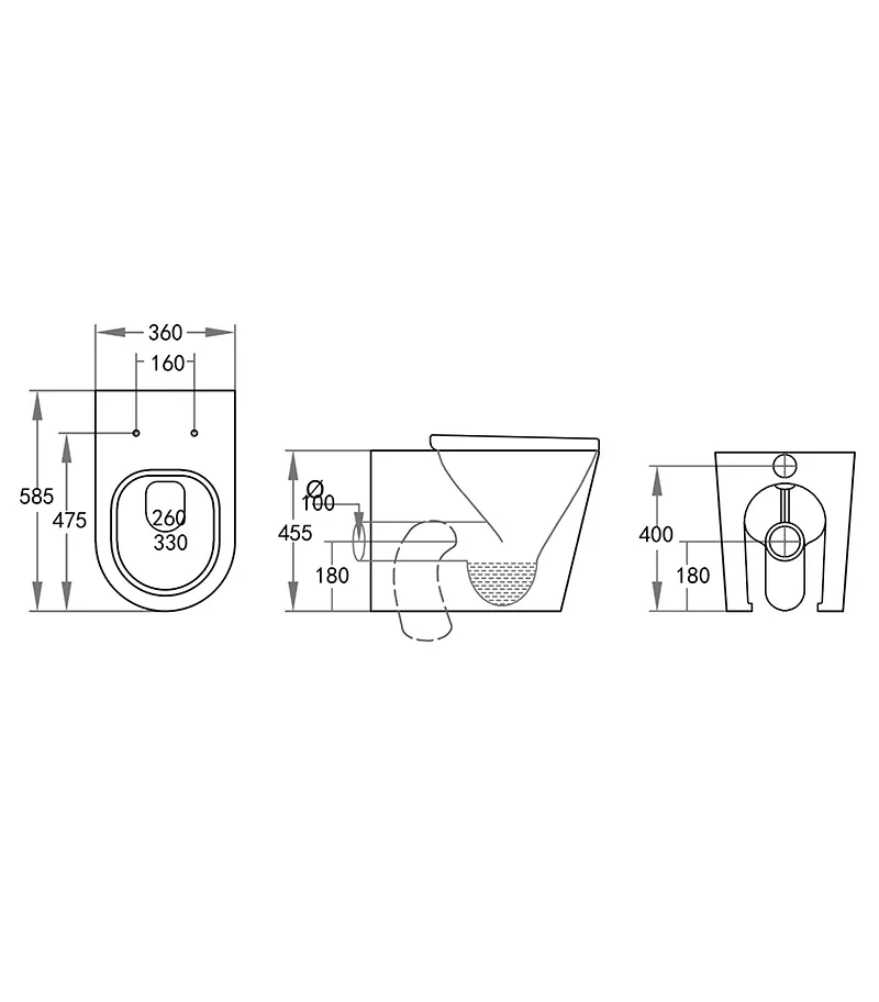 Poseidon Reno 107 R&T In Wall Cistern Rimless Floor Pan Toilet 4 Poseidon Reno 107 R&T In Wall Cistern Rimless Floor Pan Toilet - Image 2
