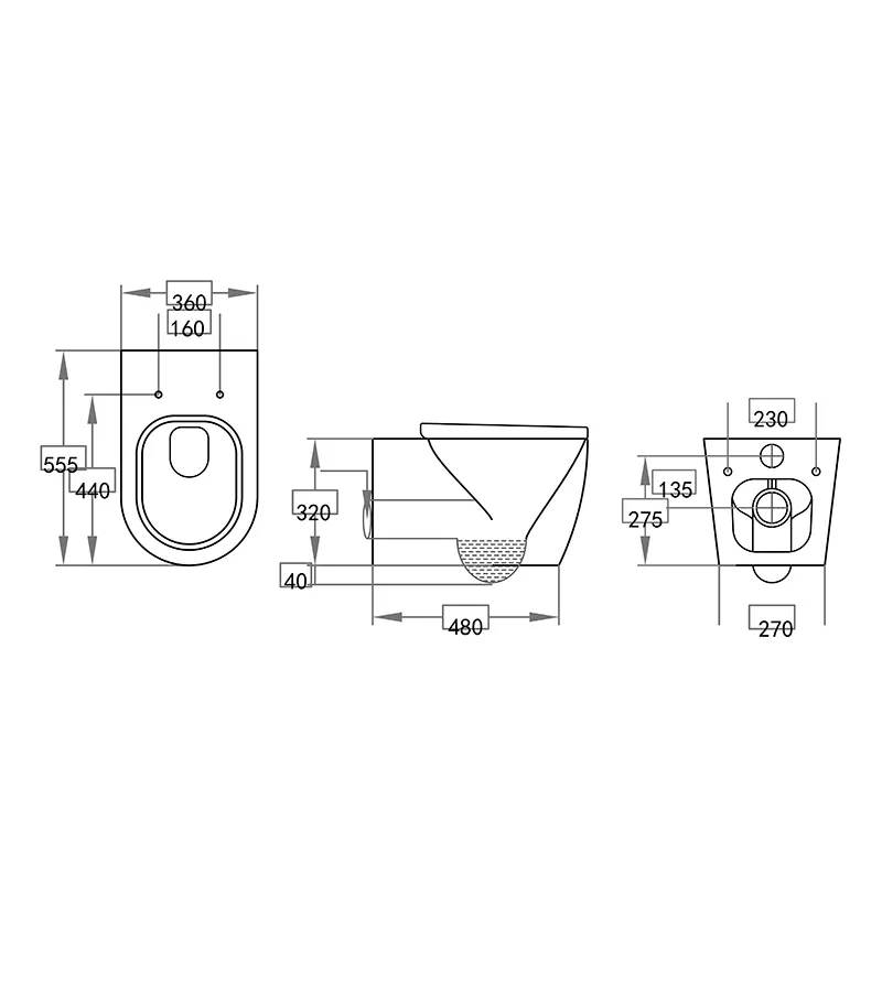 Poseidon Concealed Wall Hung Toilet Pan 302 4 Poseidon Concealed Wall Hung Toilet Pan 302 - Image 2