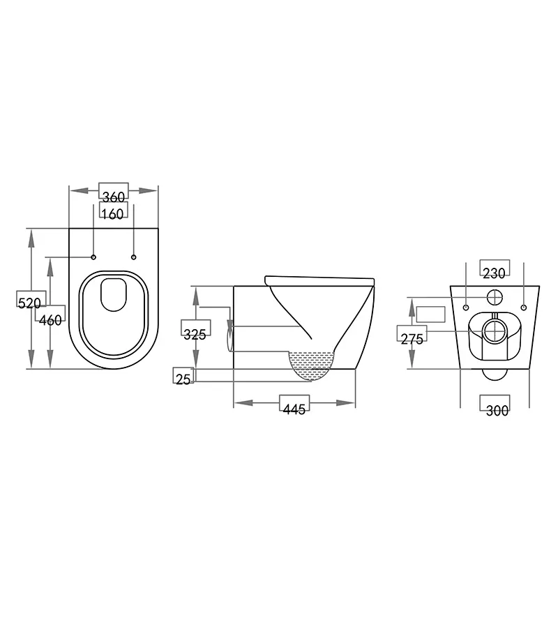 Poseidon Concealed Wall Hung Rimless Toilet Pan 302 4 Poseidon Concealed Wall Hung Rimless Toilet Pan 302 - Image 2