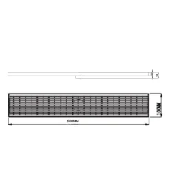 Poseidon Linear Floor Grate 600mm To 1200mm – Gunmetal -Renovation LGFD600 S 1
