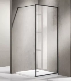 Black Full Framed 6mm Single Panel Shower Screen