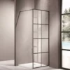 Milano Matt Black Frame Single Panel Shower Screen -Renovation NC002
