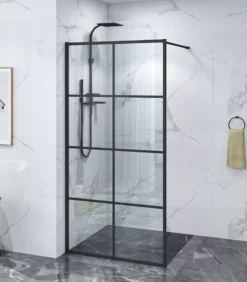 Milano Matt Black Frame Single Panel Shower Screen -Renovation NC002 3