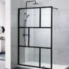 Vince Matt Black Frame Single Panel Shower Screen 2 Vince Matt Black Frame Single Panel Shower Screen -Renovation NC003