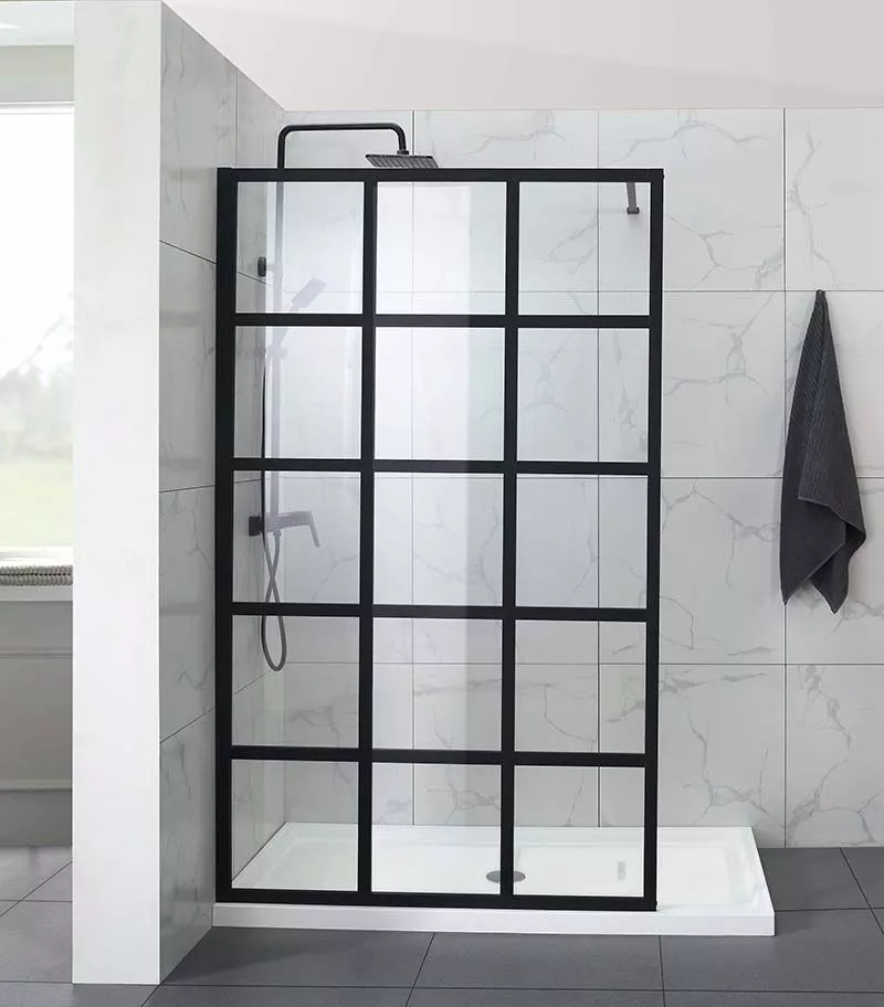 Designer Black Framed Single Panel Shower Screen 5 Designer Black Framed Single Panel Shower Screen - Image 3