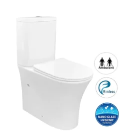 Inspire Newport Rimless Wall Faced Toilet – Gloss White