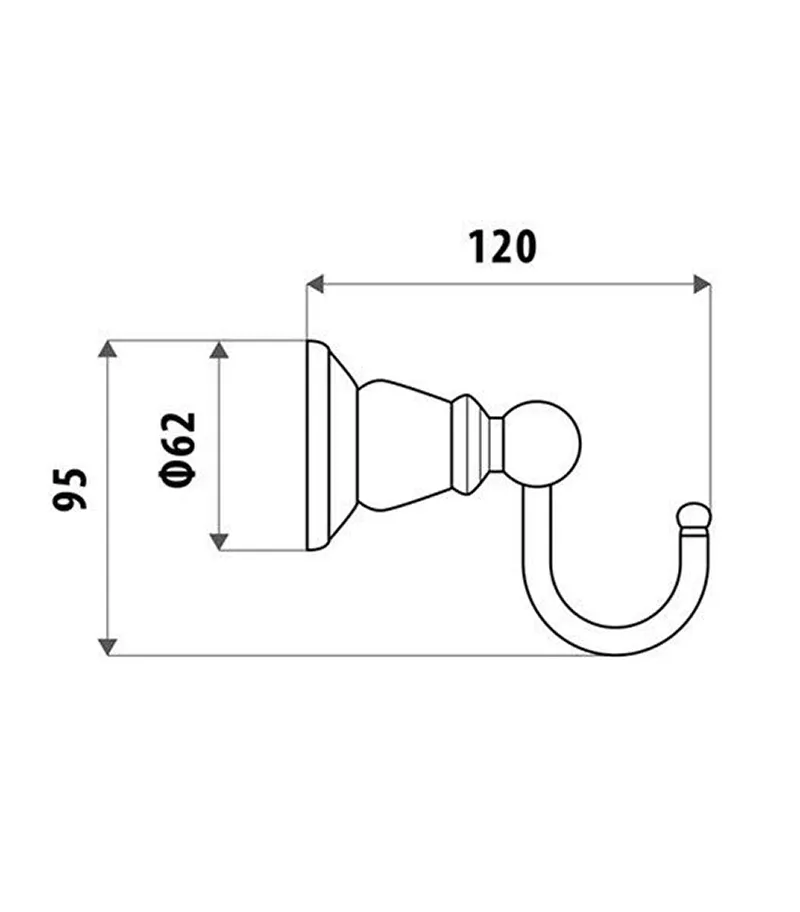 Noosa Chrome Robe Hook 4 Noosa Chrome Robe Hook - Image 2