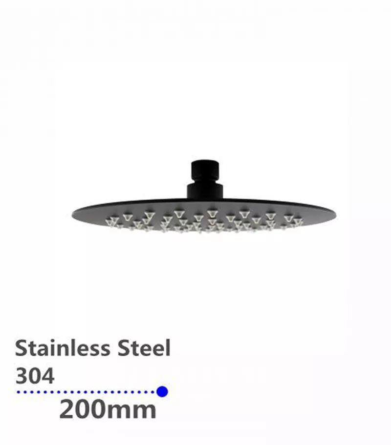 Aqua 200mm Round Ultra Thin Matt Black Shower Head 4 Aqua 200mm Round Ultra Thin Matt Black Shower Head - Image 2