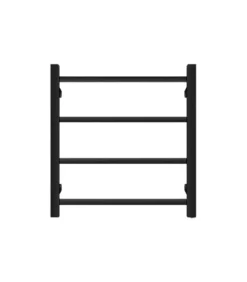 Aqua Square Heated Towel Rack 4 Bars – Matt Black