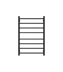 Aqua Square Heated Towel Rack 8 Bars – Matt Black