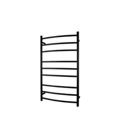 Aqua Round Heated Towel Rack 9 Bars – Matt Black