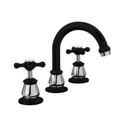 Noosa Heritage Basin Tap Set – Matt Black & Chrome