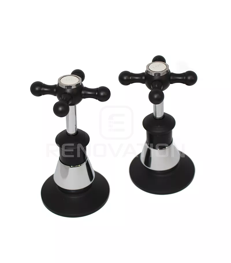 Noosa Heritage Shower Tap Set – Matt Black & Chrome 5 Noosa Heritage Shower Tap Set – Matt Black & Chrome - Image 3