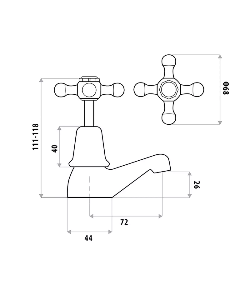 Noosa Heritage Pillar Tap Set – Chrome 4 Noosa Heritage Pillar Tap Set – Chrome - Image 2