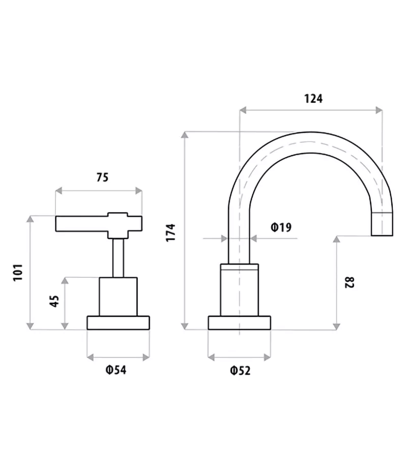 Sabin Lever Basin Tap Set 4 Sabin Lever Basin Tap Set - Image 2
