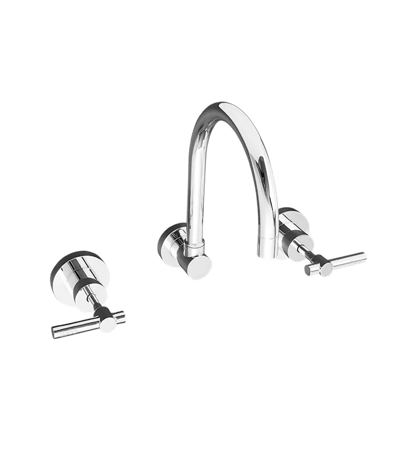 Sabin Lever Wall Mount Sink Tap Set 3 Sabin Lever Wall Mount Sink Tap Set