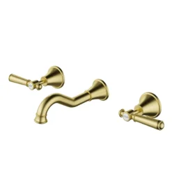 Clasico Solid Handle Bath Tap Set – Brushed Gold