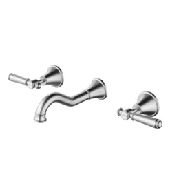 Clasico Solid Handle Bath Tap Set – Brushed Nickel