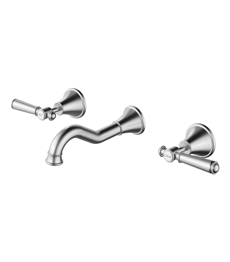 Clasico Solid Handle Bath Tap Set – Brushed Nickel 3 Clasico Solid Handle Bath Tap Set – Brushed Nickel